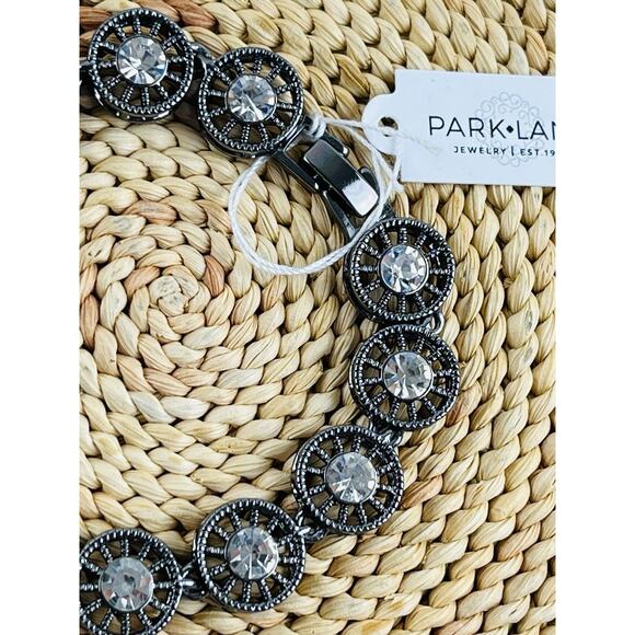Park Lane Focus Bracelet Crystals Discs Wheels Spindles Filigree Hematite Fold O - Picture 1 of 10